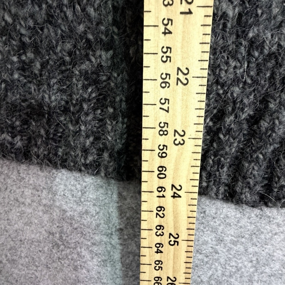 Knit Poncho Cape Cardigan Sweater Hook & Eye Closure Charcoal XL Wool/Alpaca‎ - Picture 7 of 8